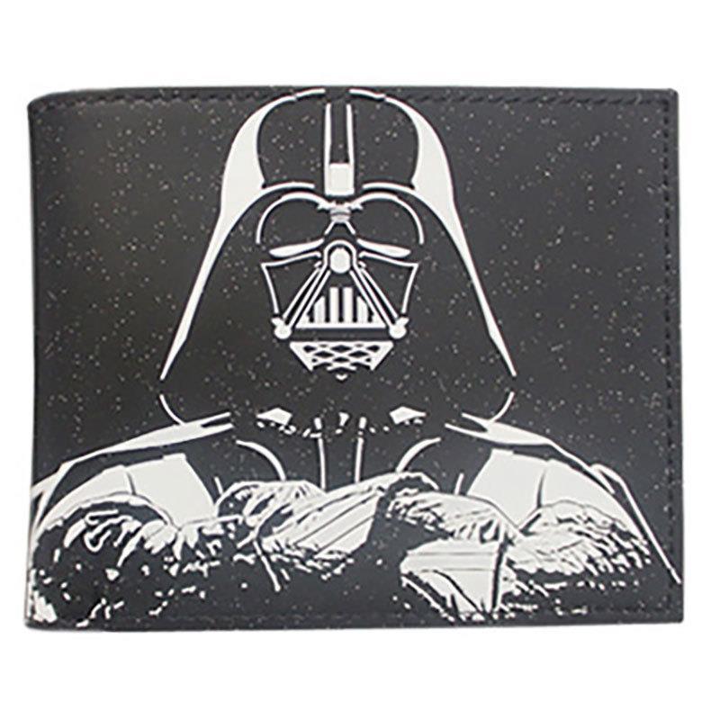 Cartera de Star Wars alrededor del cine y la televisión, guerrero negro, soldado blanco, cartera corta de dos plegados, cartera PU para hombres adolescentes