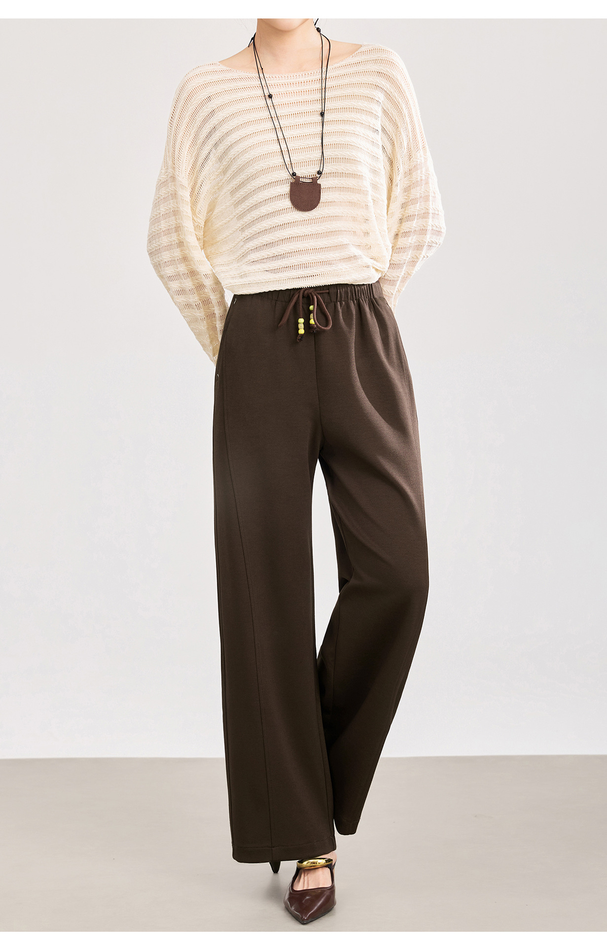 Quần culottes nữ ống rộng cạp thun dây rút vải mềm rủ — màu sắc chi tiết 18