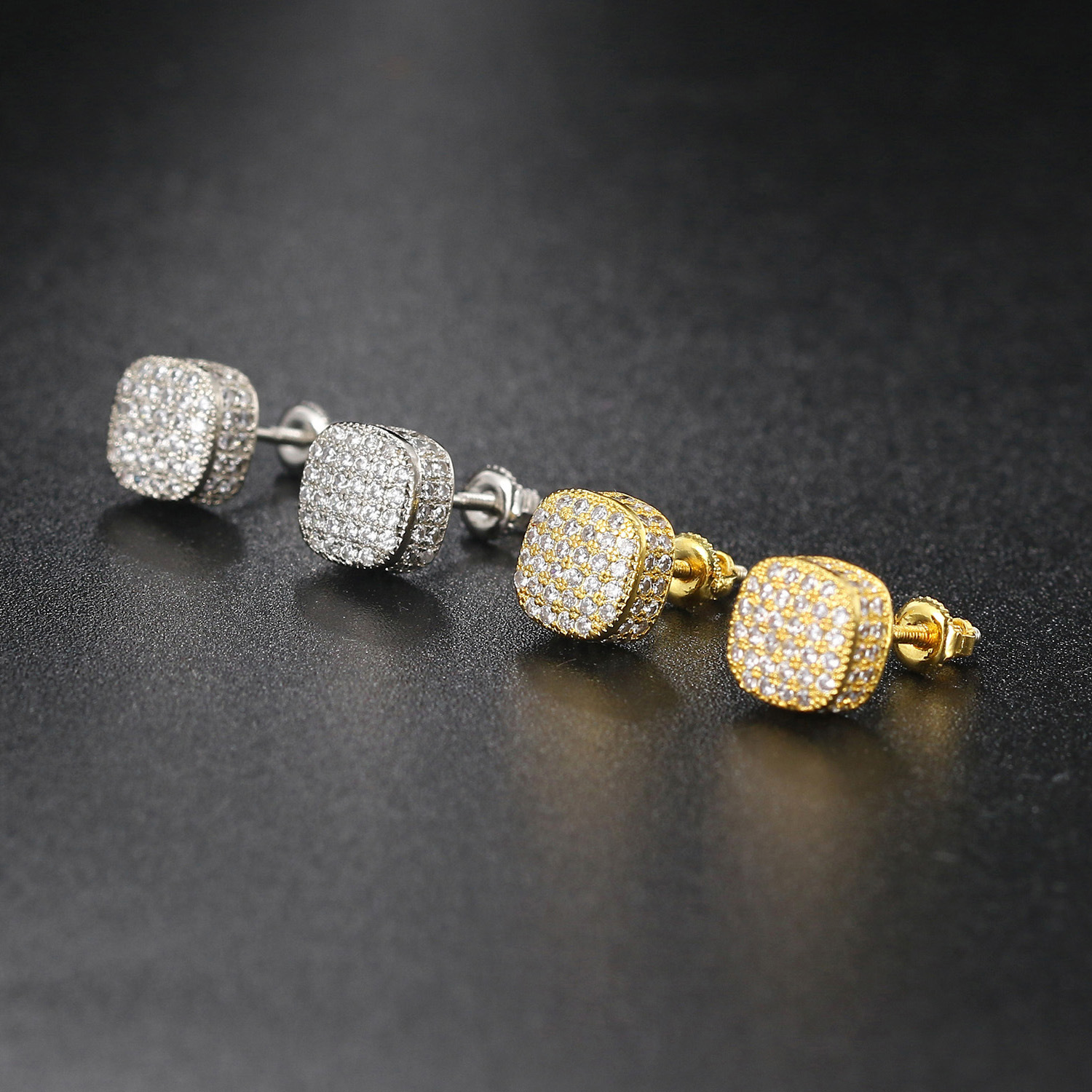 5g Weight Copper Ear Needle Material White Gold Plated, Gold Plated Plating Material Zircon Inlay Material Ear Studs Classification 1 Pair Quantity Daily, Party, Street Occasion Copper Material Round, Square, Heart Shape Pattern Unisex Gender Plating, Inlay Design Hip-Hop Style Gold, Silver Color 1 Pair Hip-Hop Round Square Heart Shape Plating Inlay Copper Zircon White Gold Plated Gold Plated Ear Studs 37