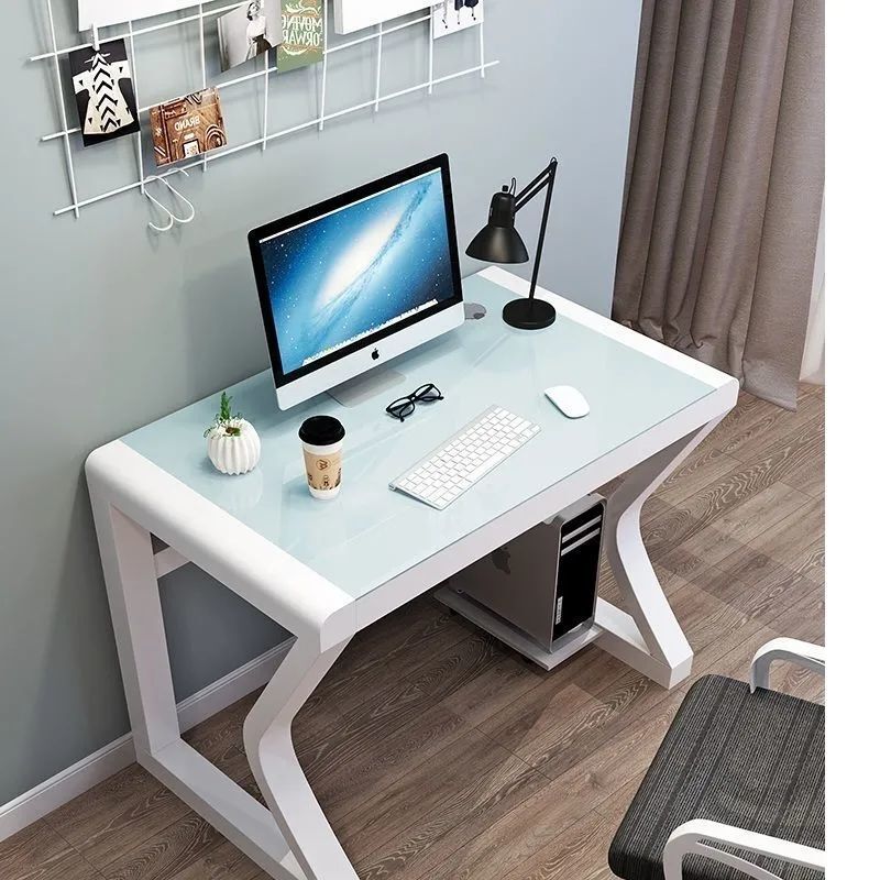 Computer Table Tempered Glass Desktop Home Bedroom Computer Table Economical Desk Simple Reinforced Study Table