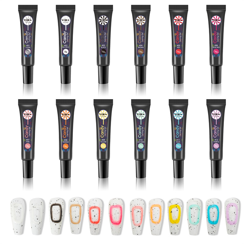 Popular en línea Corea del Sur 5D manguera tridimensional esmalte de uñas pegamento caramelo macaron jalea gel sin lavado para salón de uñas