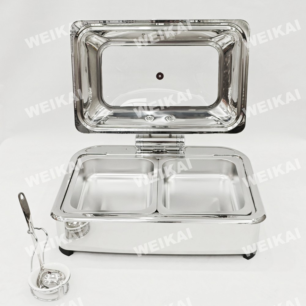 Estufa eléctrica de acero inoxidable para buffet, estufa visual para buffet, olla para calentar desayunos de hotel, vajilla, temperatura constante, control inteligente de temperatura.
