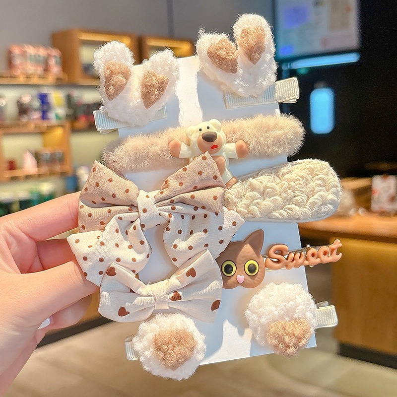 Horquilla para niños de otoño e invierno, sensación de alta calidad, no daña el cabello, pequeña fragancia, horquilla de felpa para niña, tocado, lindo clip lateral