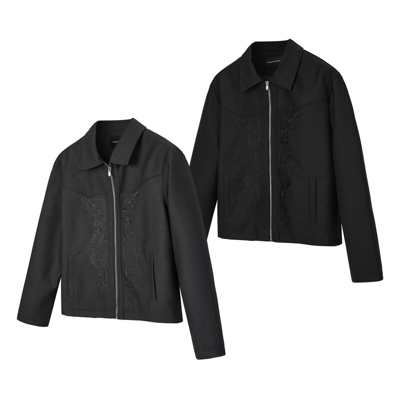 MADEEXTREME Spring Carved Western Jacket Poshfit High Density Embroidered Thermal Fabric Jacket Coat