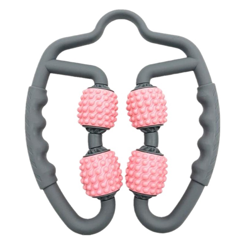 Masajeador de anillo Yoga rodillo de masaje de 4 ruedas muslo relajación muscular masaje de espuma palo clip de pierna masajeador