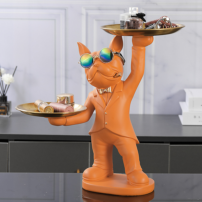 Organizador de Mesa Bulldog de Resina Hecho a Mano para Entrada y Mueble de TV image 4