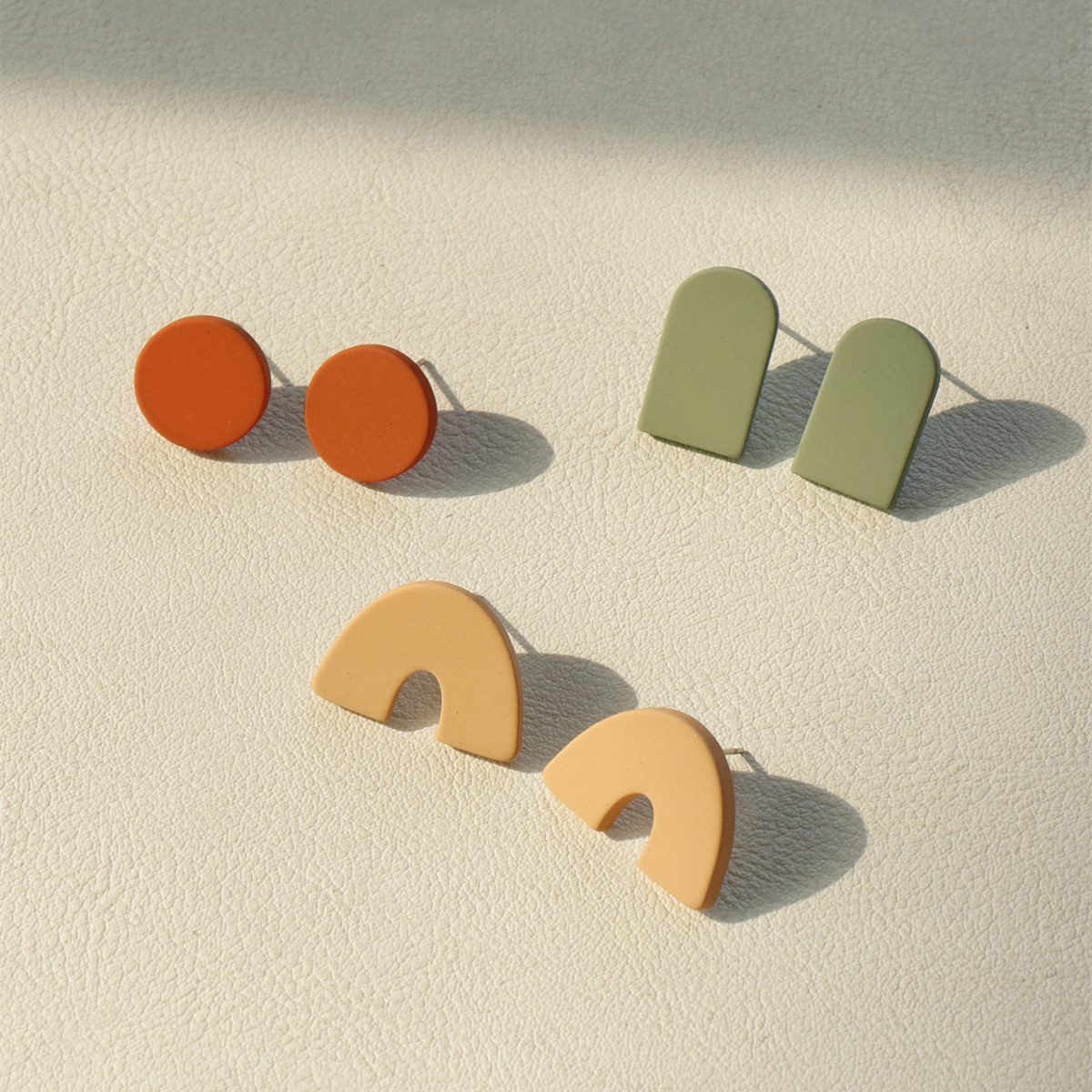 Ear Studs Classification 3 Pairs Simple Style Geometric Soft Clay Women's Ear Studs
