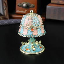 珐琅彩金属镶钻台灯首饰盒珠宝盒送礼收藏居家摆件新款欧式首饰复