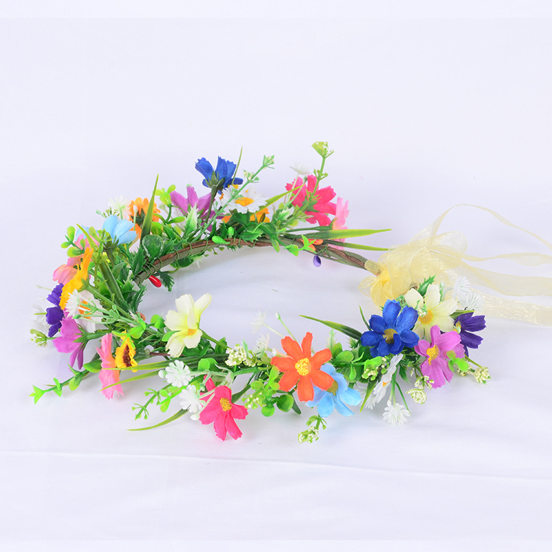 spring wreath small daisy flower starry headband pastoral wedding jewelry