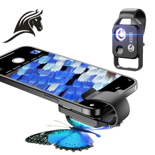 Klima portable 200x mobile phone microscope magnifying glass HD mobile phone portable microscope magnifying glass