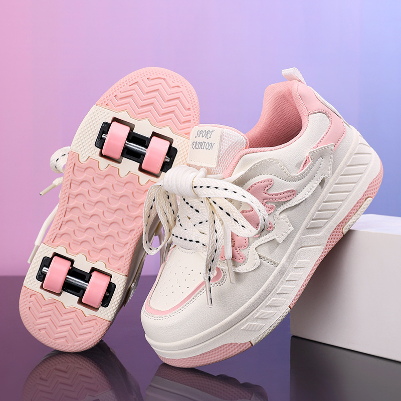 Factory Direct New Children's Four-wheel Tyrone Shoes Girls Boys Stealth Pulley Boys Skates Students Cross Border Factory Direct New Children's Four-wheel Tyrone Shoes Girls Boys Stealth Pulley Boys Skates Students Cross Border