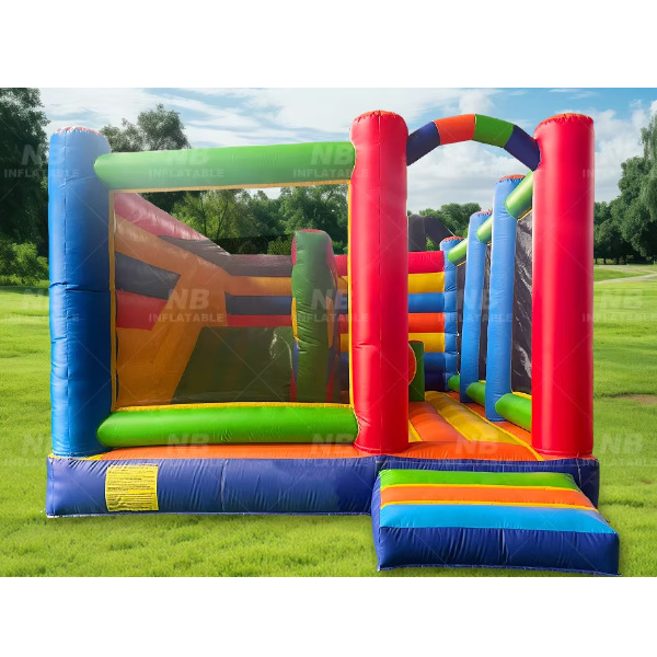 Caminar por la luna comercial al aire libre fiesta infantil combinación trampolín casa slide agua castillo con tobogan