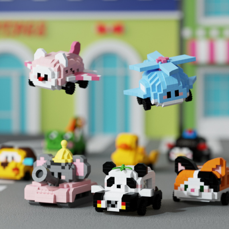 [卸売配送] かわいいカーチーム漫画人形動物ビルディングブロックレゴ子供用装飾品と互換性あり子供の日のギフト|undefined
