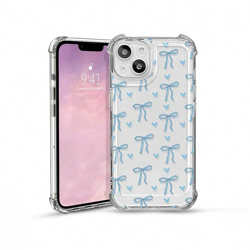 Apple, милый совместимый чехол с бантом, с защитными накладками на углы, iPhone 12/13/14/14 Pro Max, защита от падений, 16
