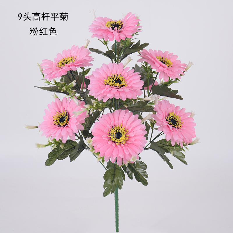 Flores artificiales de crisantemo, 9 unidades, ideal para decoración interior