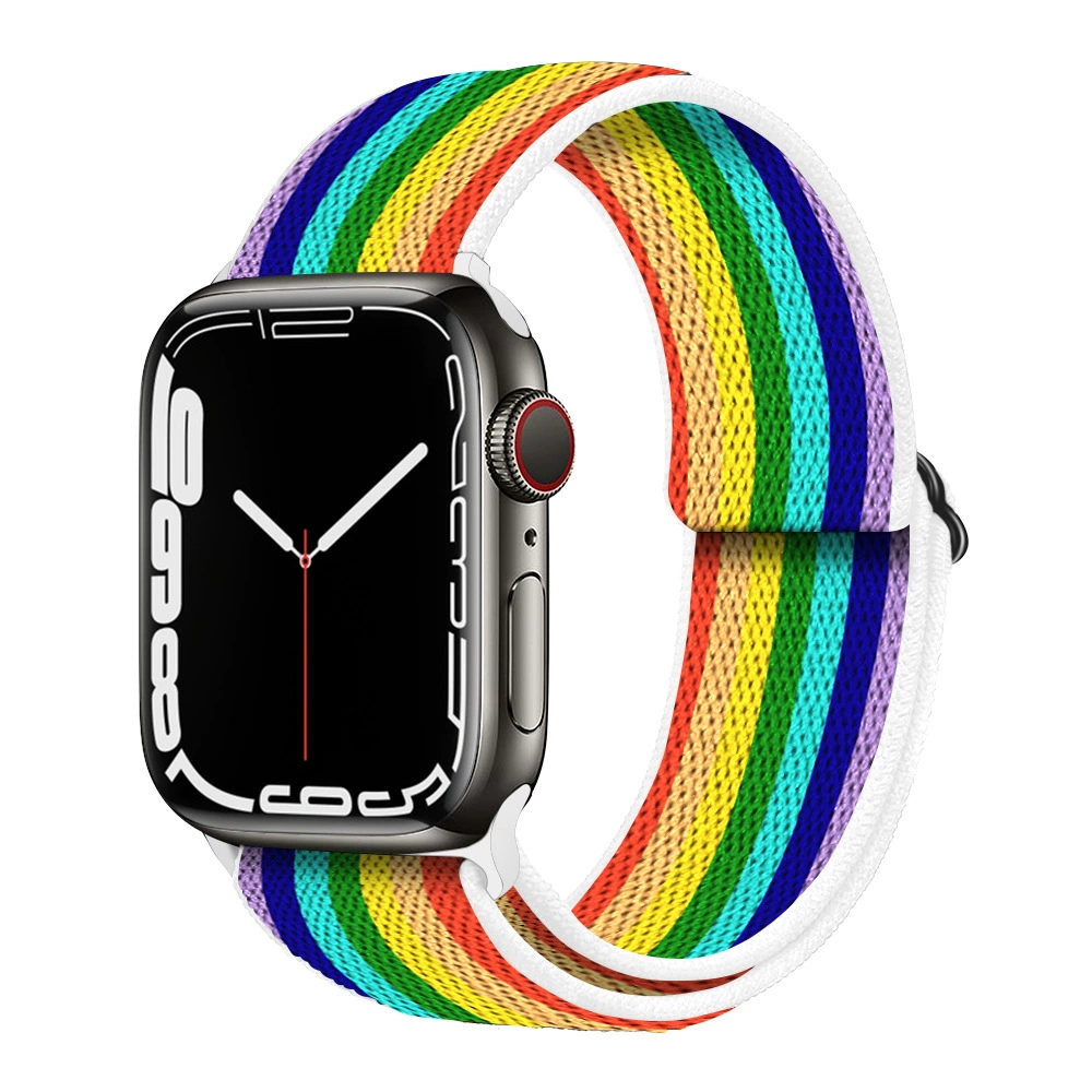 Ремешок для часов (Apple) для Apple Watch 5/6/7/8/SE, эластичный нейлоновый, пластиковый разъём, мультиразмер