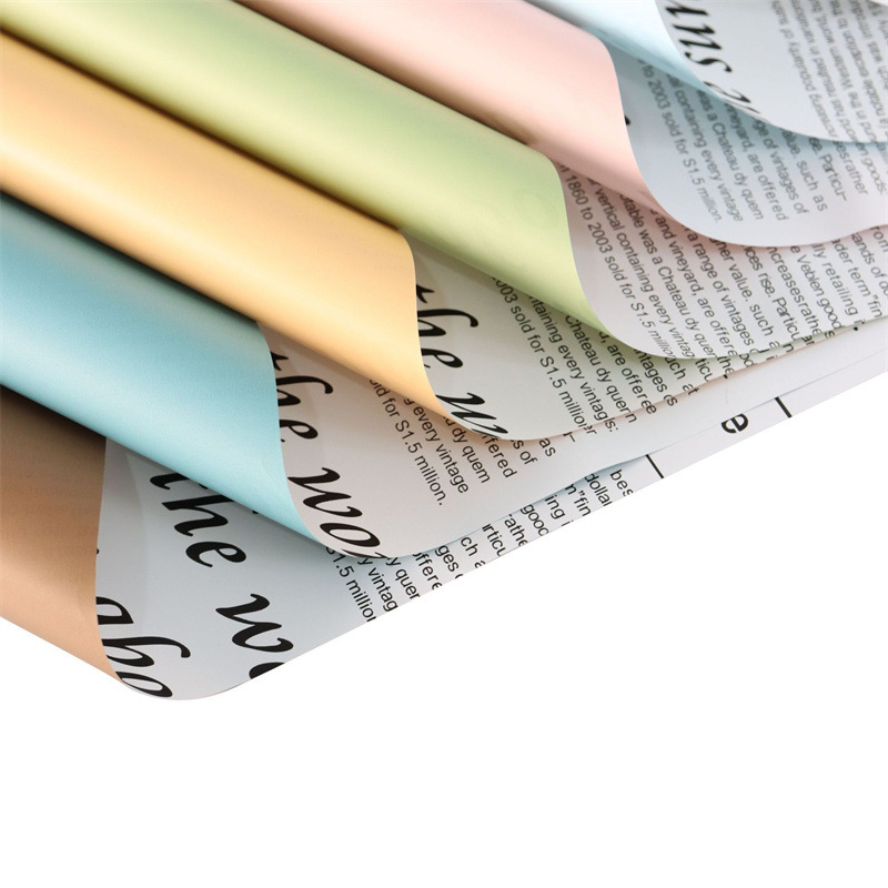 Fábrica de fiestas de flores al por mayor periódico inglés transfronterizo flor de embalaje de flores impermeable doble cara flor de embalaje flor de papel