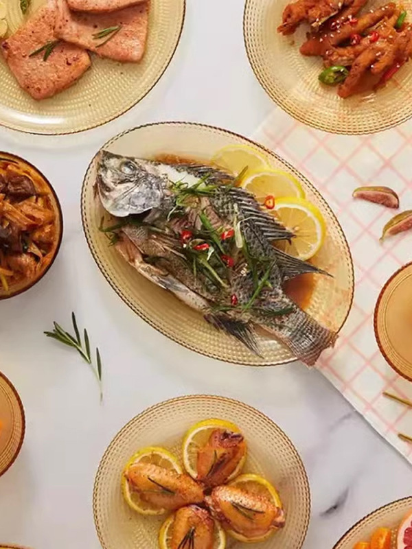 Corning Glass Plate Vegetable Plate Fish Plate Household 2024 New Dinner Plate Glass Tableware Set Corning Glass Plate Vegetable Plate Fish Plate Household 2024 New Dinner Plate Glass Tableware Set