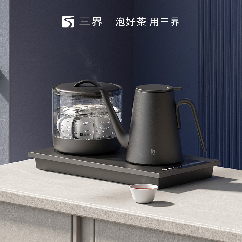 Sanjie DK3 자동 전기 주전자 바닥 물 주전자 일정한 온도 통합 차 테이블 내장 끓는 주전자