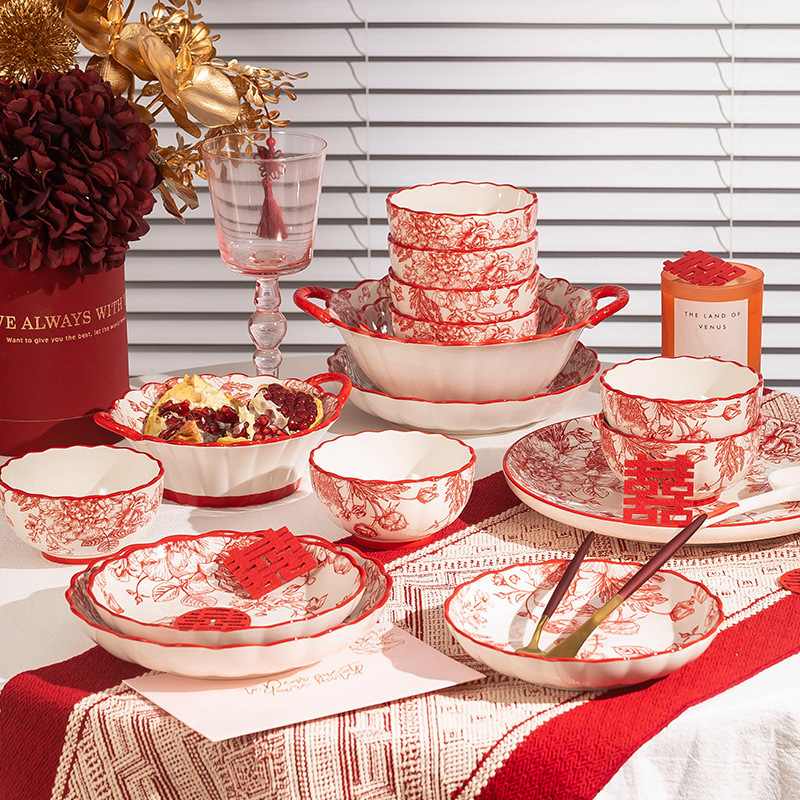 Single Dish Set for Home Use 2025 New Ceramic Dishes, Chopsticks and Tableware Combination for Housewarming and Wedding Gifts for Newlyweds Single Dish Set for Home Use 2025 New Ceramic Dishes, Chopsticks and Tableware Combination for Housewarming and Wedding Gifts for Newlyweds
