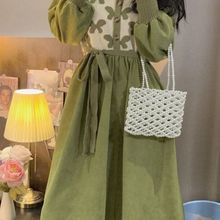 秋季新款百搭配显高小香风法式针织连衣裙子女装冬裙