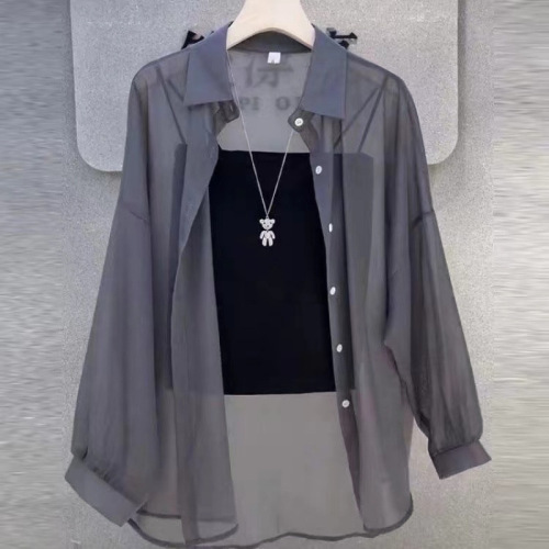 Pearl fiber summer 2025 loose matchy-matchy fashionable medium-long shirt thin version commuting outerwear drying women