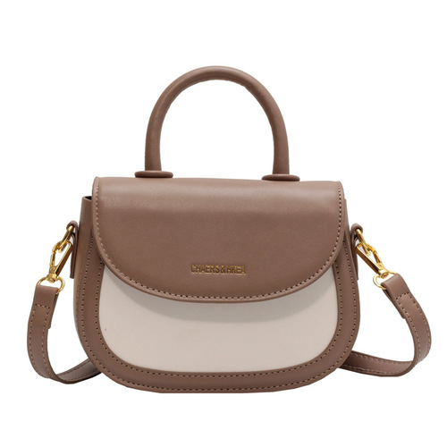 Summer Contrast Color Small Bags for Women  New Fashion Retro Women's Bags Textured Shoulder Bags Versatile Crossbody Saddle Bags