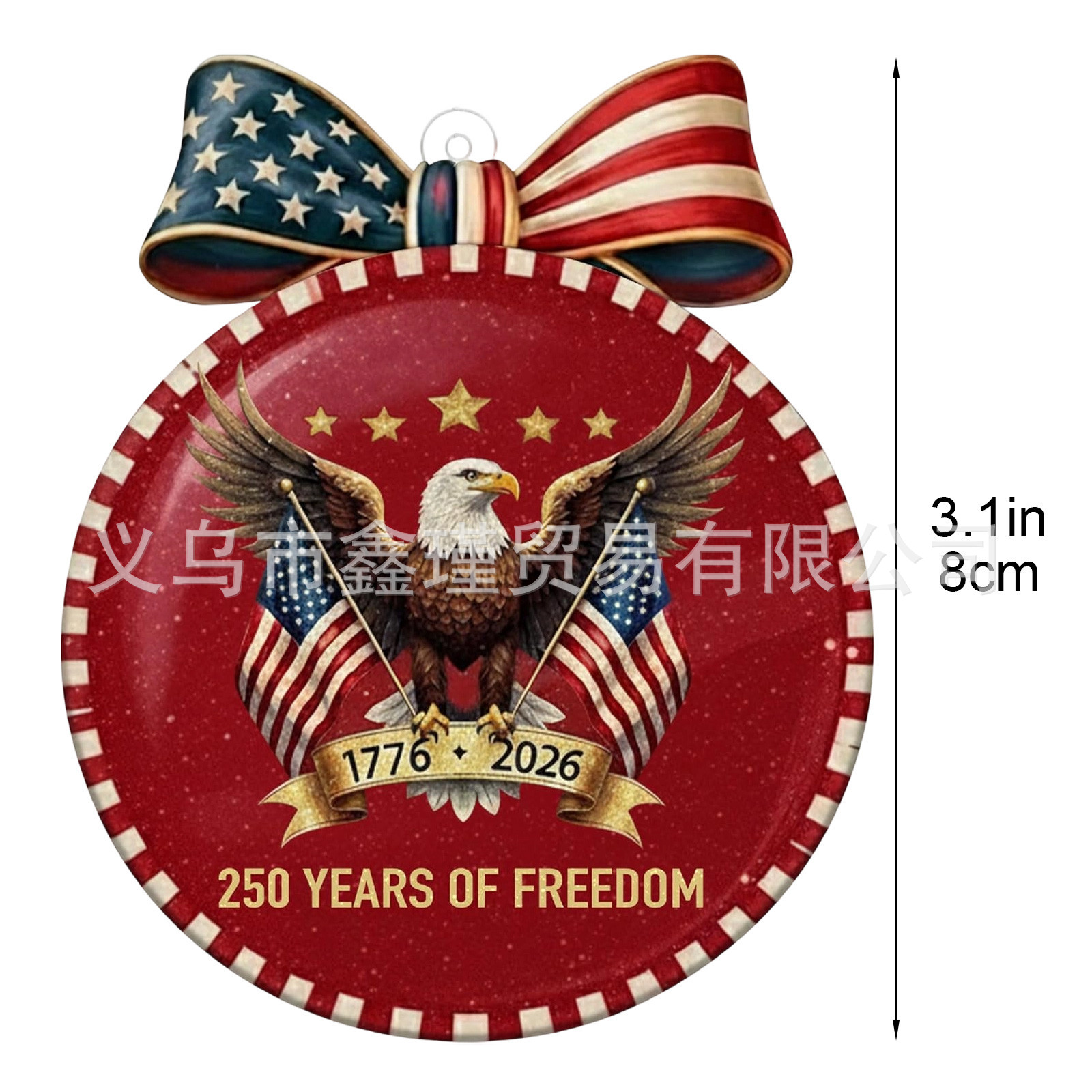 Nuevos productos transfronterizos de acrílico plano 250 aniversario colgante decoración del árbol de Navidad campana colgante decoración del automóvil image 4