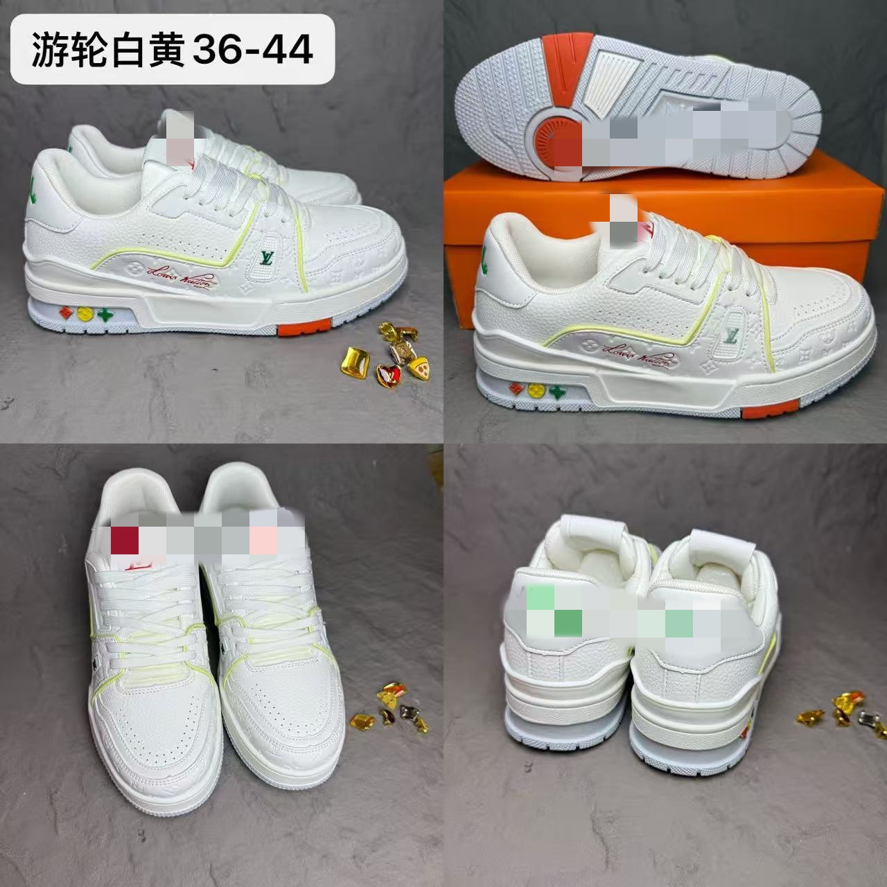 Spot comercio exterior transfronterizo burro entrenador blanco cemento vaqueros azul moda deportiva casual pareja hombre y mujer skate