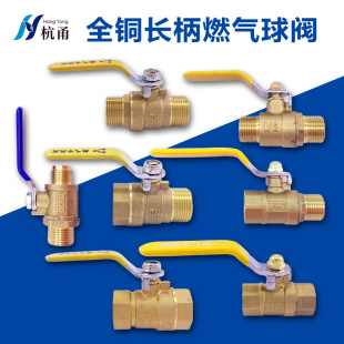Natural gas liquefied gas bellows inner and outer wire valve all copper long handle straight gas valve household gas valve