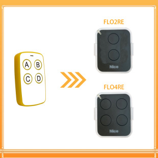 Multi-frequency copy garage door remote control FL04RE compatible with NICE Era ON2 ON4 ON2 ON4E FLO2