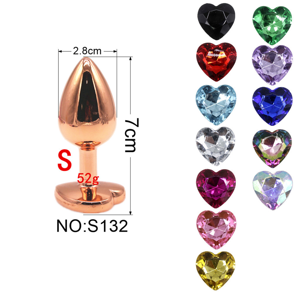 Rose Gold Love Heart Diamond Anal Plug