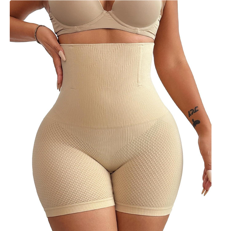 High-Waisted Flat-Angle Honeycomb Butt-Lifting Seamless Tummy Control Pants Postpartum Shapewear Plus-Size Safety Pants Waist Protection Tummy Control Shaping