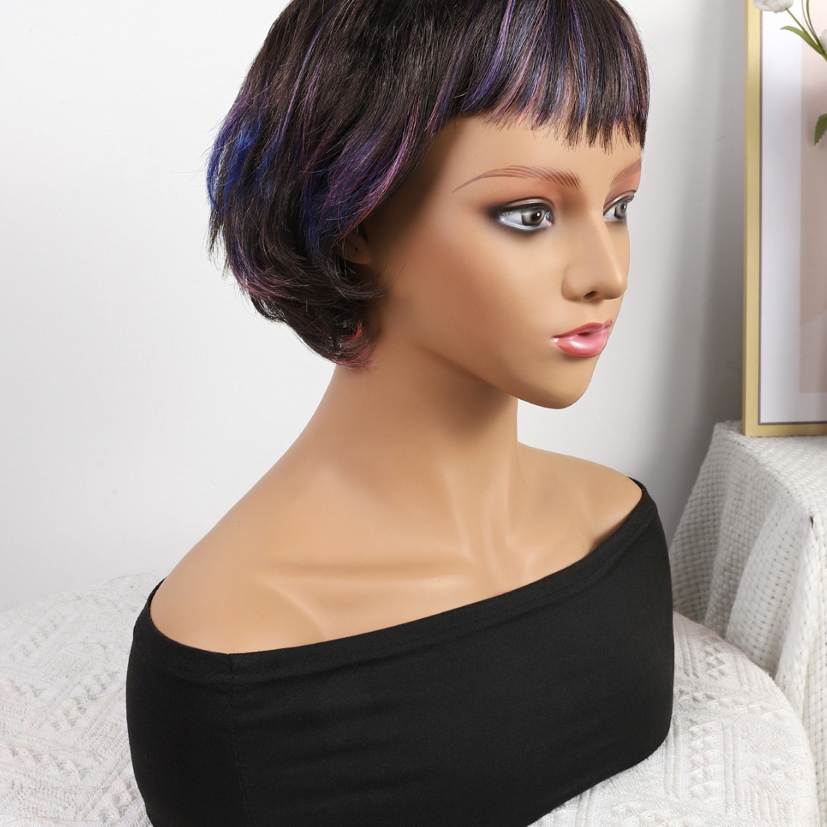 Fibra química al por mayor bob cabello pelucón mecánico pelucón cubierta de pelo