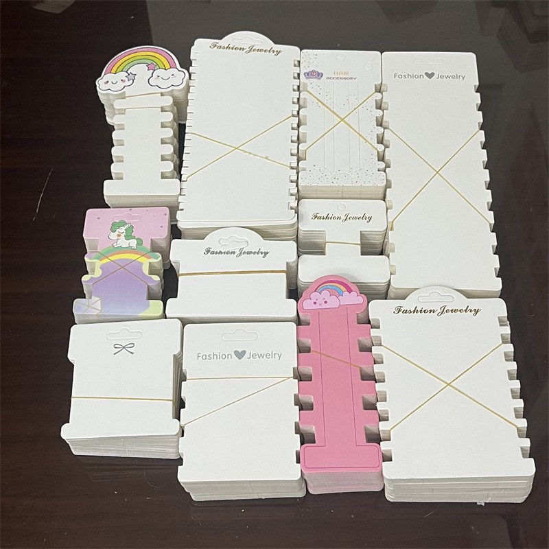 One hundred pieces! Hair accessories packaging cardboard hairpin card hair band rubber band tag headband cardboard I-shaped card wholesale DIY