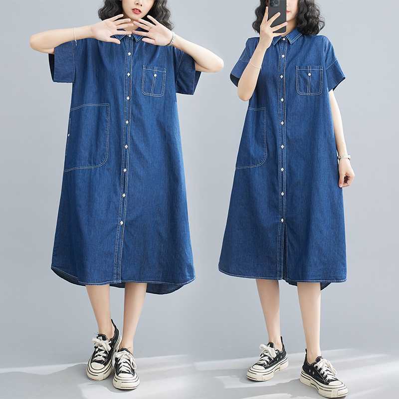Summer denim long dress