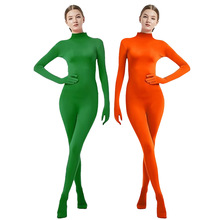 女款漏头全包紧身衣连手连脚连体衣zentai纯色舞蹈服舞台表演服