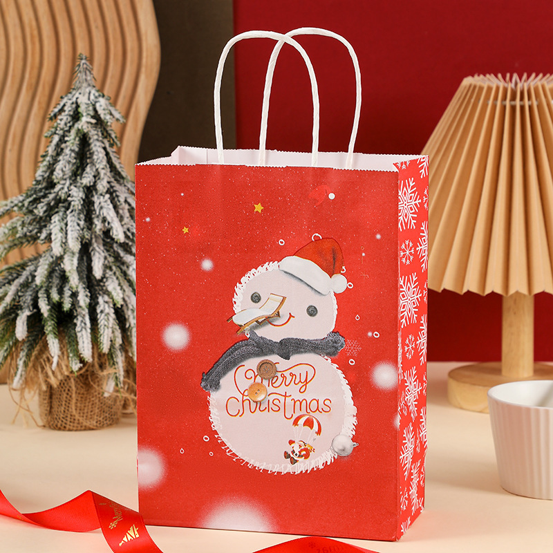 クロスボーダー現物クリスマスギフトバッグ平安果クリスマス祝日プレゼント包装袋サンタクロース赤い紙袋|undefined