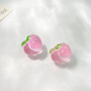 925 Silver needle Japan and South Korea Spring and summer fresh three-dimensional honey peach Ear Studs Sweet Hearts originality fruit Earrings