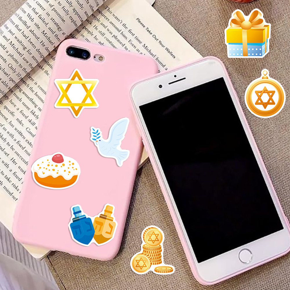 Nuevos productos transfronterizos Hanukkah decoración pegatinas adhesivas etiquetas de decoración de Año Nuevo judío pegatinas