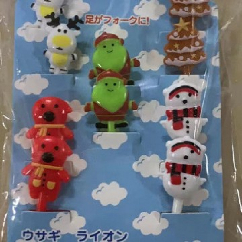 Japón hogar dibujos animados horquilla de fruta creativa para niños animales lindos horquilla de fruta de plástico set Bento stick