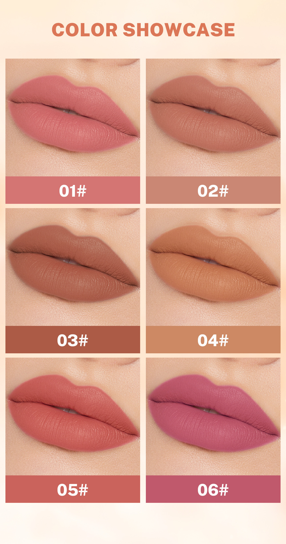 QIBEST Cross-border Smooth matte Lipstick is light, does not dry out and does not fade easily. It is a lipstick pen and makeup product in stock undefined