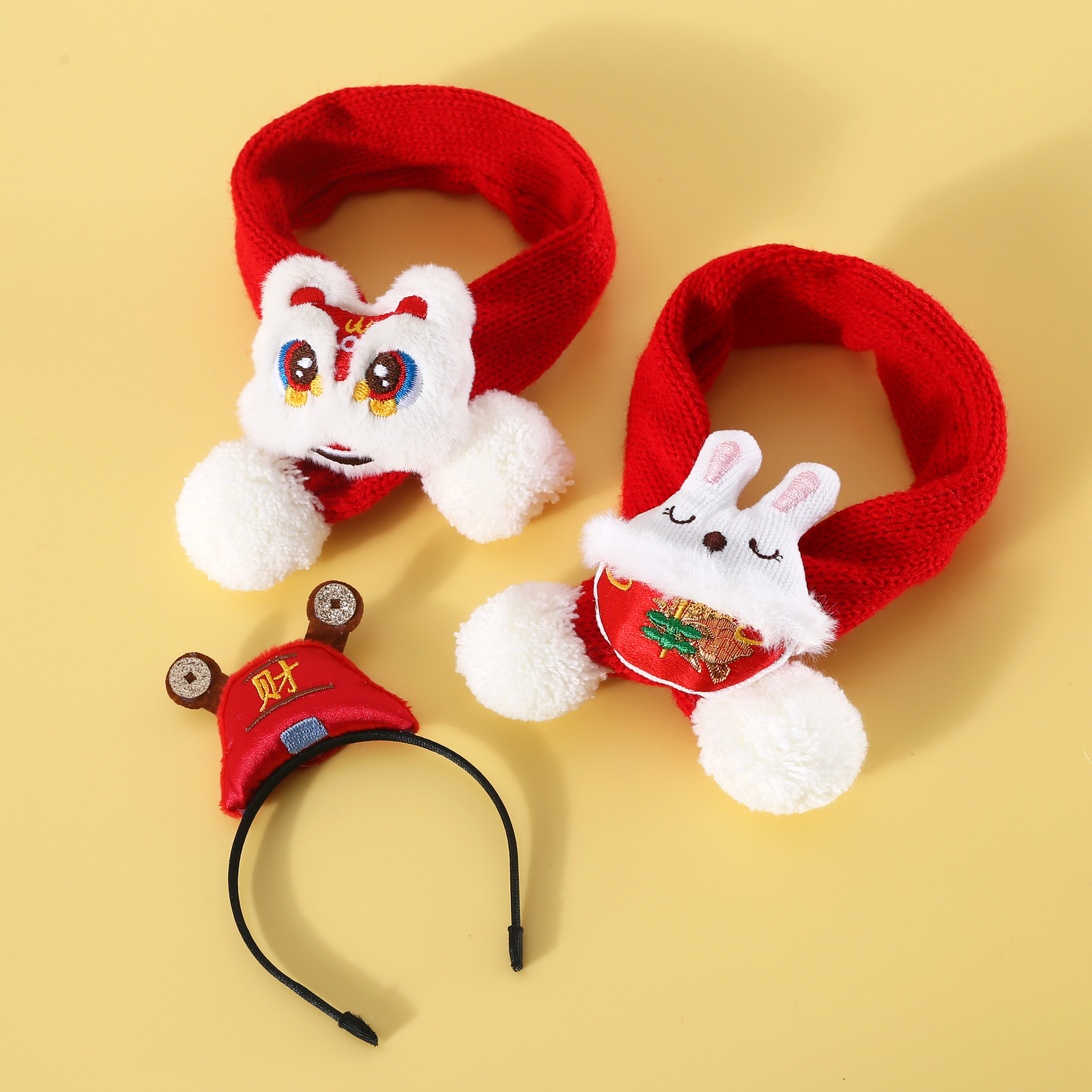 Mascota gato perro oso de peluche Año nuevo festival primavera Dios La Riqueza suerte lindo tocado Chino sombrero diadema Accesorios image 3