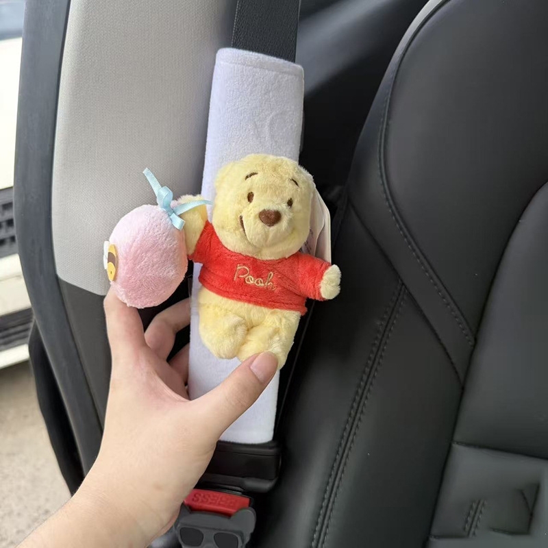 Funda Protectora de Hombro para Cinturón de Auto de Peluche Decorativa con Dibujos Animados