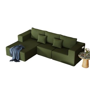 Amazon's Same Compressed Fabric 3-Section Combination Sofa Module Chaise Longue Tofu Block L-Shaped Lazy Sofa