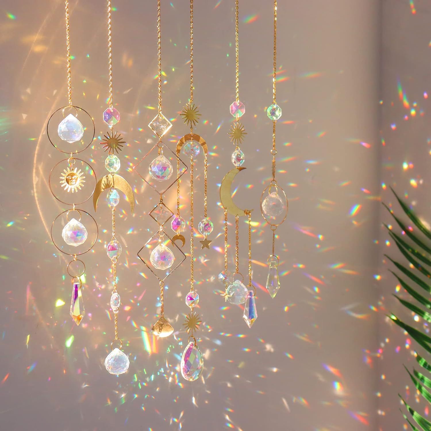 45g Weight Suncatcher, Wind Chime Home Textiles & Decor Type Simple Style Sun Moon Crystal Crystal Suncatcher Wind Chime Wall Art
