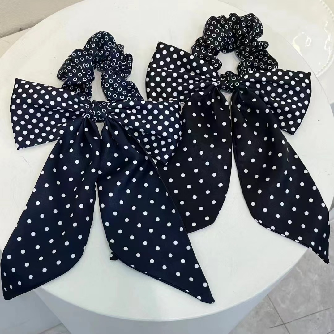 Coreano de alta sensibilidad de onda punto arco de cabello relajado otoño invierno anillo de cabello intestino ligero de lujo de alta calidad cuerda de cabello flotante