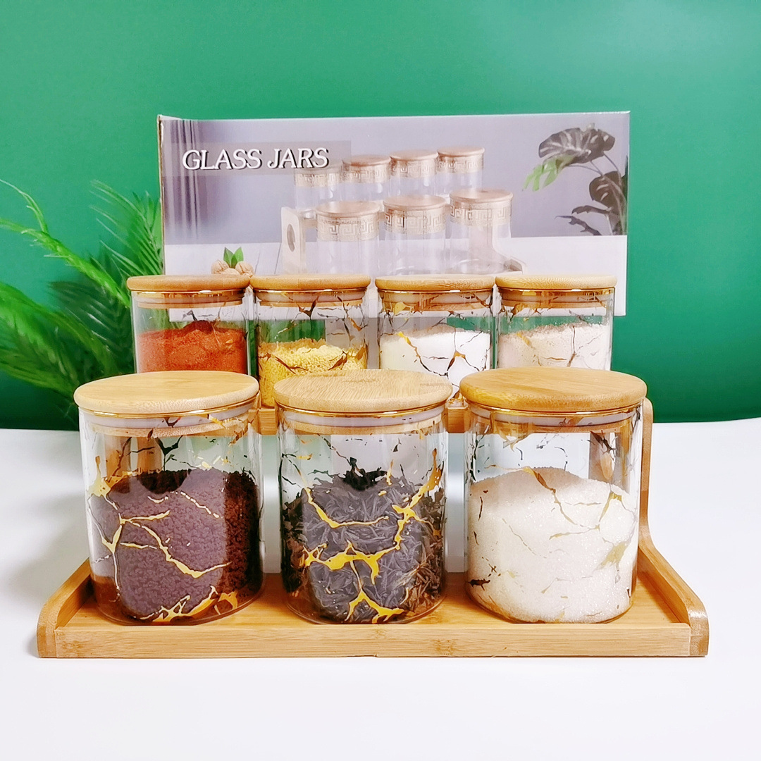 Fábrica directa transfronteriza dedicada para el Comercio exterior Exportación de vidrio cilíndrico sazonador tarro de almacenamiento