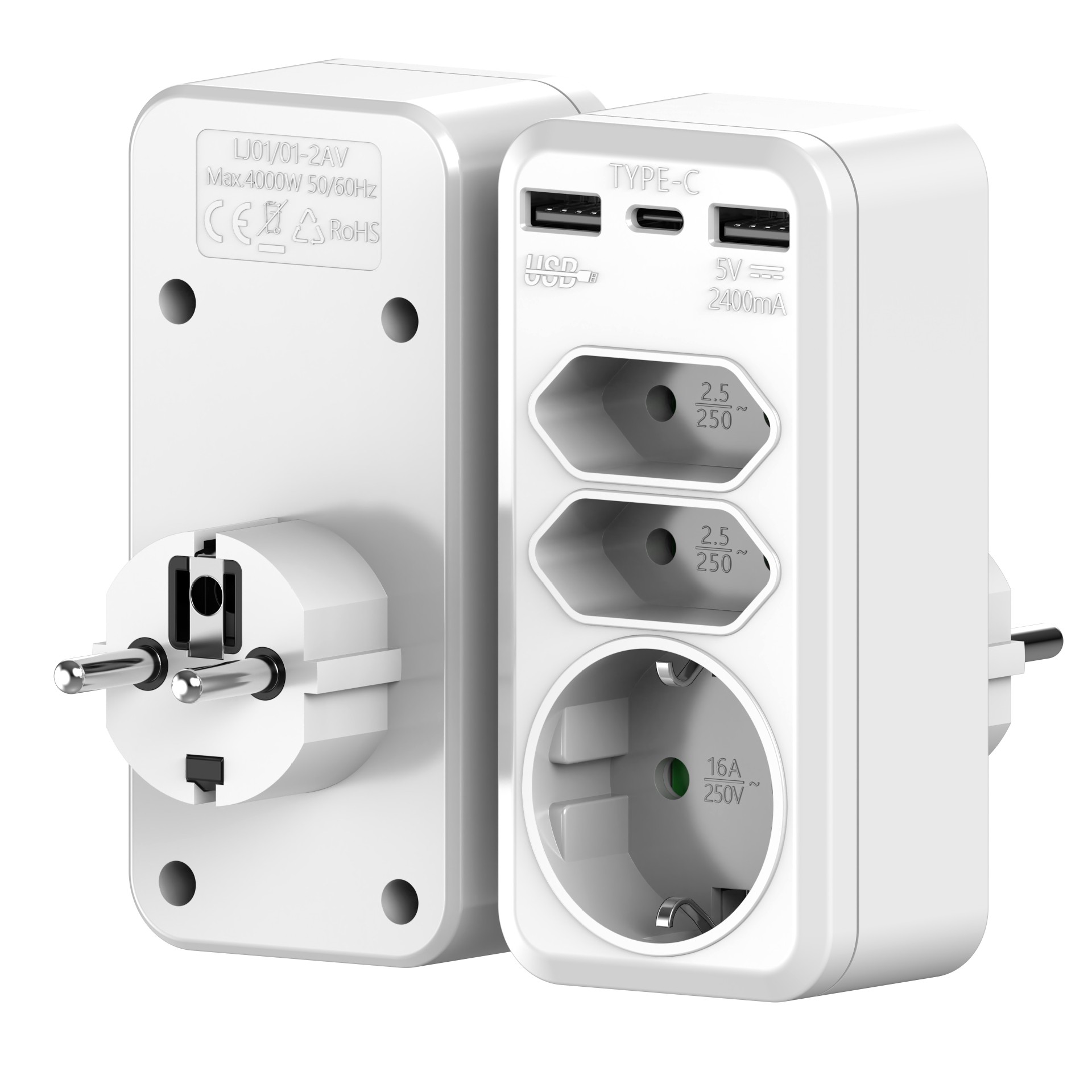 유럽 표준 변환 플러그 USB C