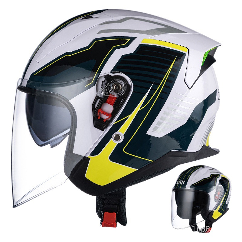 Fabricante 3C certificado motocicleta de doble cara espejo casco invierno hombres y mujeres motocicleta eléctrica casco de seguridad medio casco al por mayor